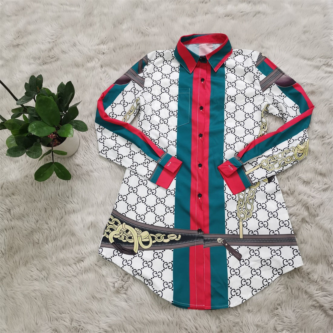 A J2222 European and American cross-border women's clothing, fashion cardigan loose casual shirt, spot