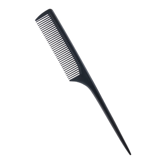 A plastic comb with a pointed tail