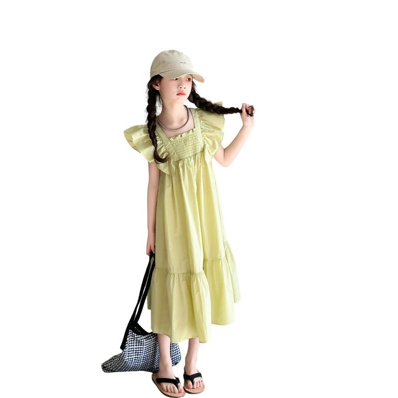A orange tiger girl temperament dress - Mixbatch