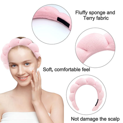 A towel fleece sponge twist headband