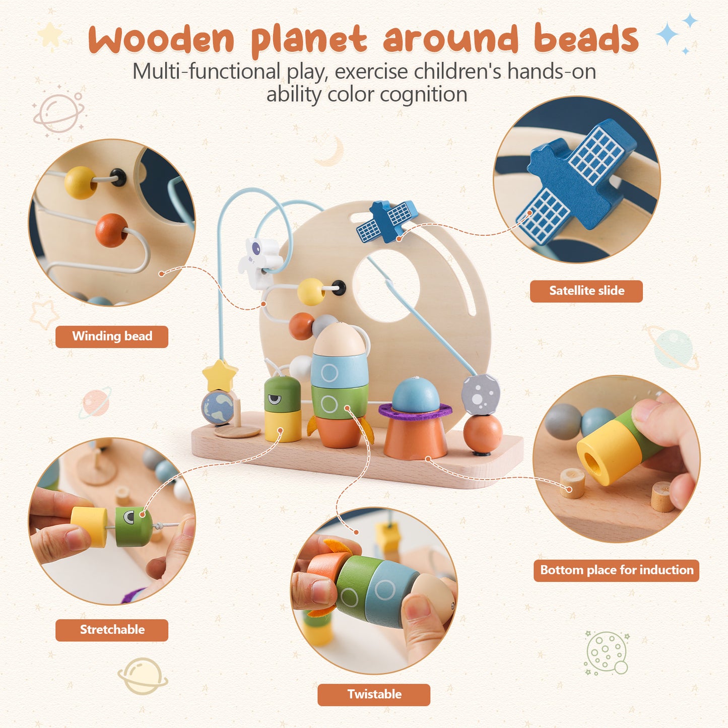 A Baby Early Education Educational Wooden Toys Montessori Teaching Multifunctional Hands-on Brain Shape Cognition Set