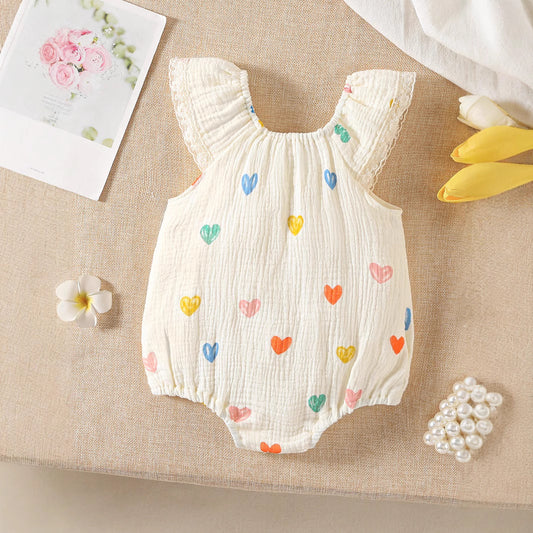 A baby girl clothes summer fart coat flower strap crawl baby girl clothes baby onesie newborn clothes