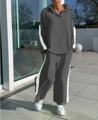 A lady's long-sleeved trousers suit