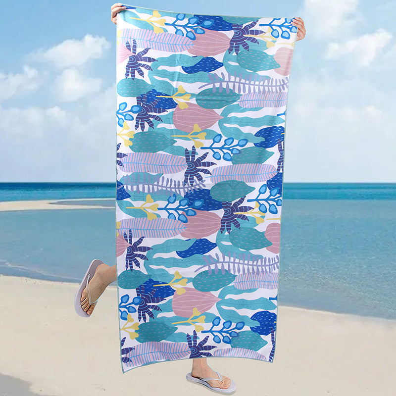 A microfiber double-sided velvet beach towel