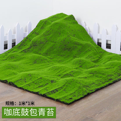A simulated moss green false moss plant wall moss micro landscape bonsai landscaping decorative lawn turf SIZE: 1M * 1M