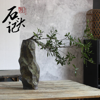 A retro creative ceramic vase special-shaped pottery pot dry branch wabi sanfeng B & B soft decoration hydroponic flower jar flower utensils