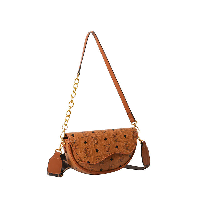 A high-end women's bag is popular this year, new trendy shoulder messenger bag, niche popular saddle bag - Mixbatch