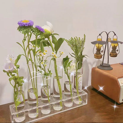 A test tube vase small ornament living room light luxury high-grade glass flower stand flower hydroponic flower arrangement test tube vase does not contain flowers