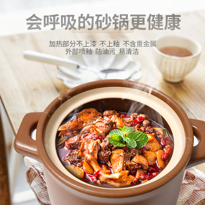 A terracotta casserole soup