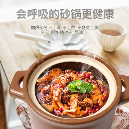 A terracotta casserole soup