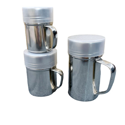 A 304 stainless steel dusting can with lid, moisture-proof with handle, flour sieve, Korean powder cartridge, baking utensils, coffee utensils