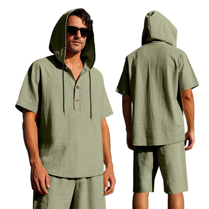 A Hooded Short Sleeve Suit