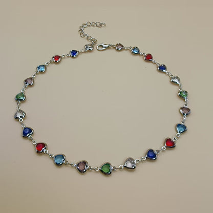 A European and American cross-border i color love zircon bracelet necklace personalized alloy heart dopamine bracelet Internet celebrity bracelet - Mixbatch
