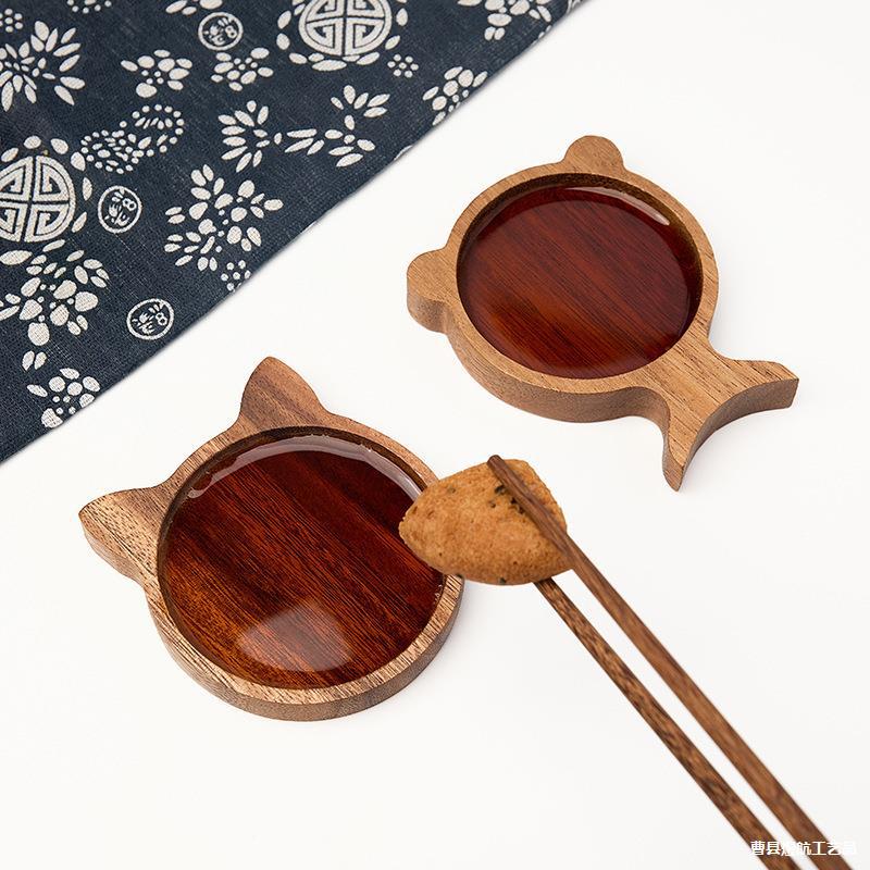 طبق تذوق من خشب السنط، ثلاثة أقسام، طبق تذوق على شكل ذيل سمكة 