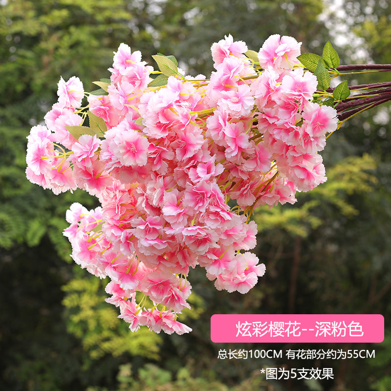A simulated cherry blossom branch cherry blossom tree plastic wedding decoration peach blossom pear blossom indoor living room ceiling simulated flower fake flower