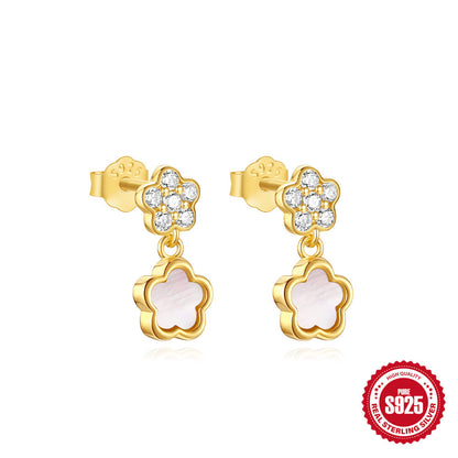 A S925 Sterling Silver Diamond Earrings