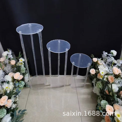 A transparent flower stand acrylic