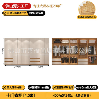 A The solid wood wardrobe with OSB board ENF grade melamine paint finish