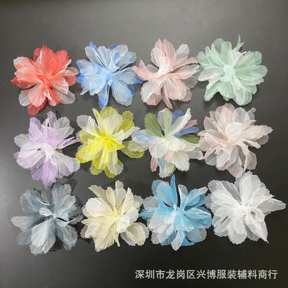 A 14cm three-dimensional organza lace DIY gradual change handmade flower clothing accessories decorative flower ballet doll dance dress - Mixbatch