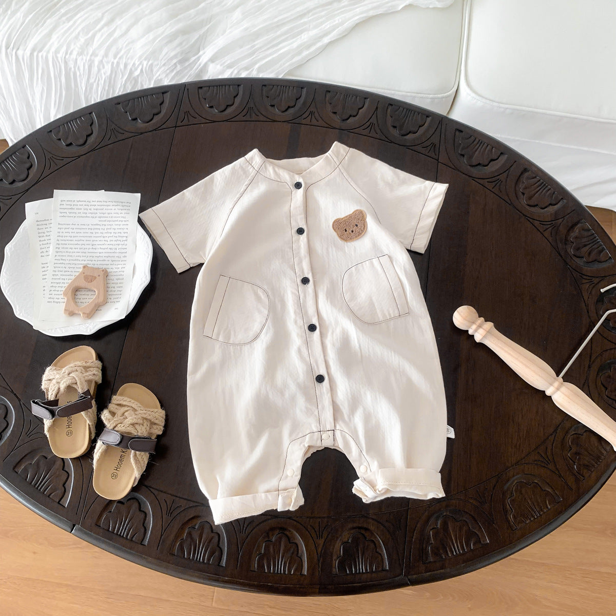 A children's clothing spot baby one-piece ins Korean version of the newborn boy baby cotton bag fart one-piece clothes out of summer - Mixbatch