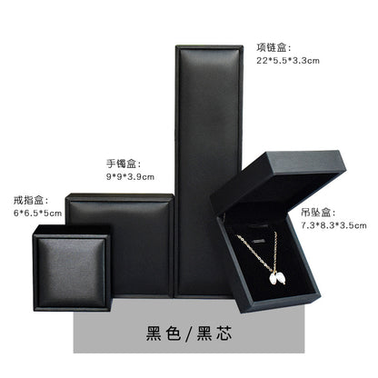 A brushed PU leather bronzing LOGO jewelry box