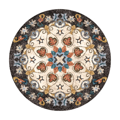 A round carpet floor mat