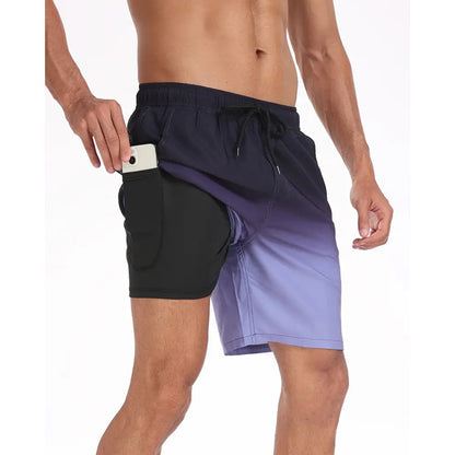 A Summer Men's Double Beach Pants Men's Casual Five-Point Shorts - Mixbatch