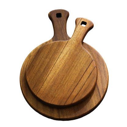 A Round pizza plate Commercial solid wood pizza plate Tray Wooden 9/10/12 inch steak plate Fruit complementary food plate