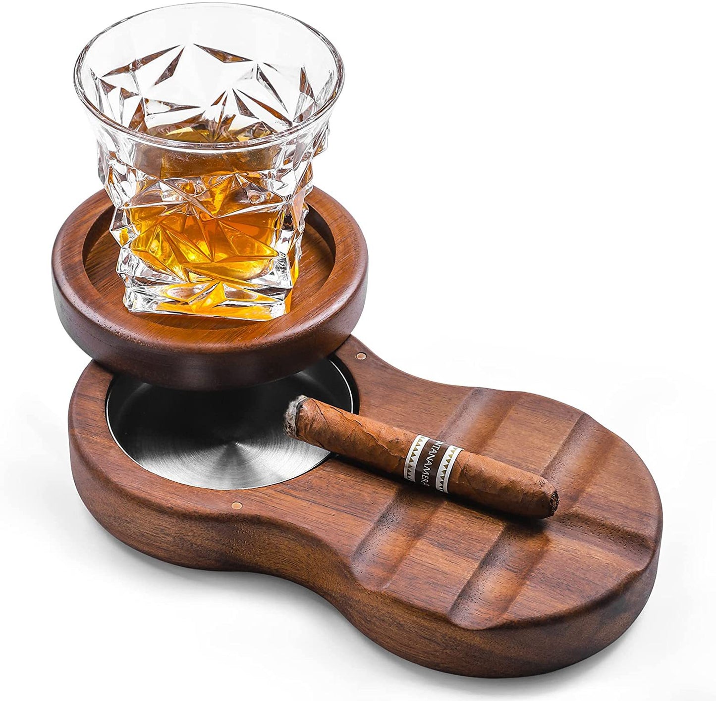 A whiskey cigar ashtray