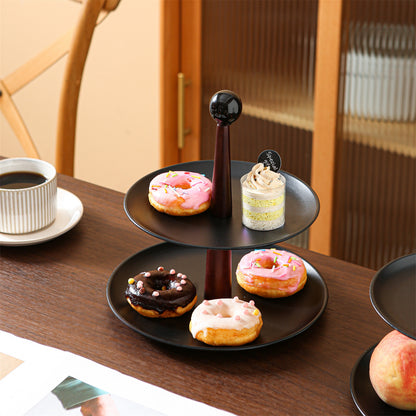 A Nordic light luxury ins multi-layer stainless steel fruit plate