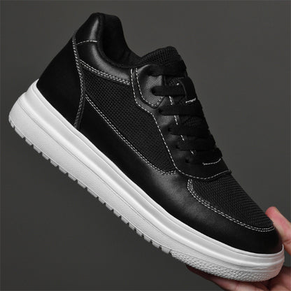 A men's shoes summer breathable couple heightening shoes 8cm men's cowhide inner