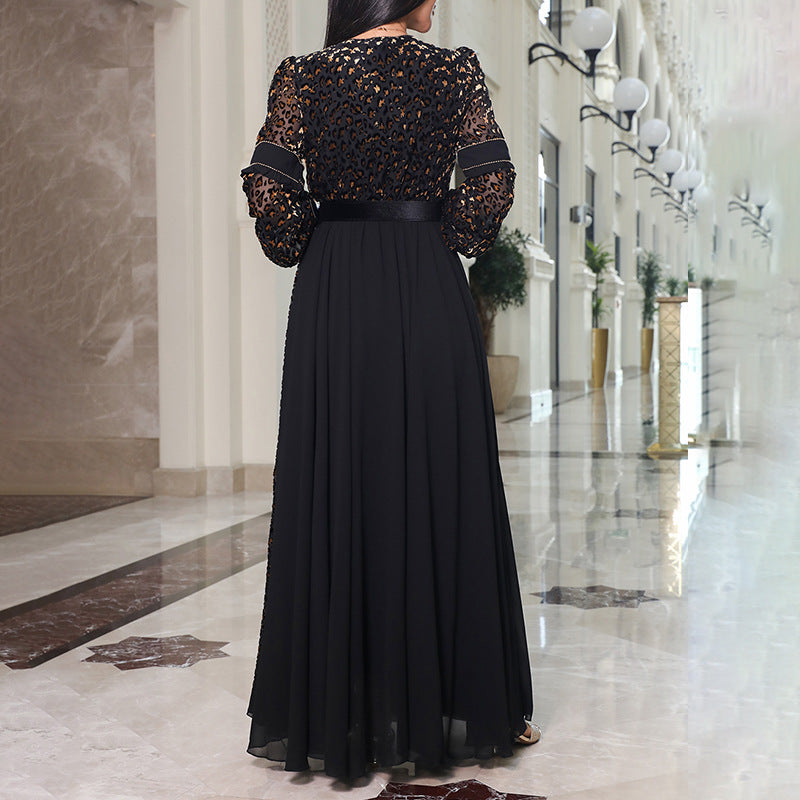 A Neck Dress Elegant Fashion Deep V Sexy Gala Party Dress