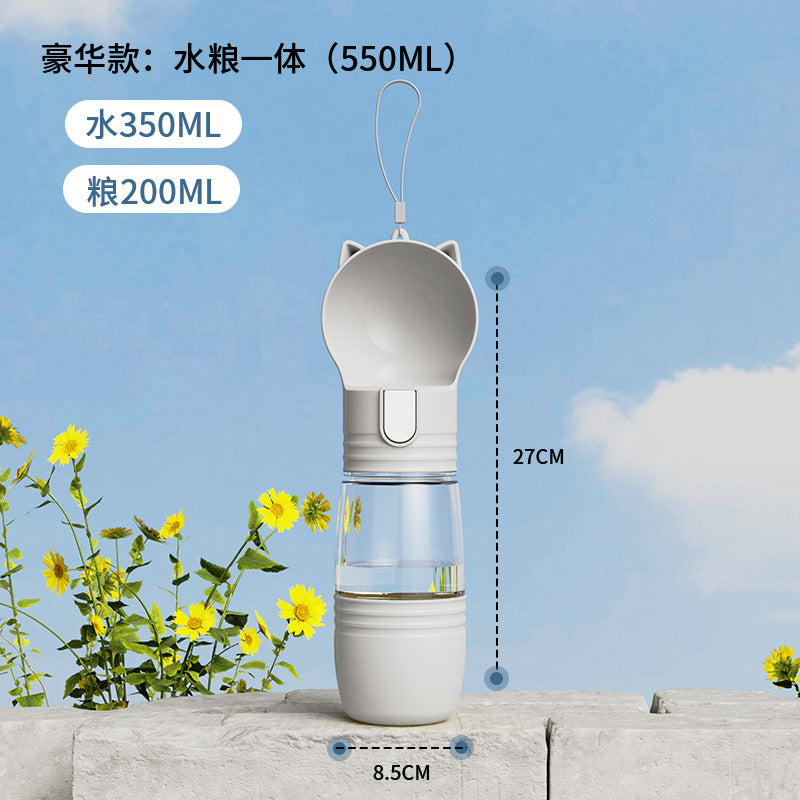 A pet portable water cup food cup