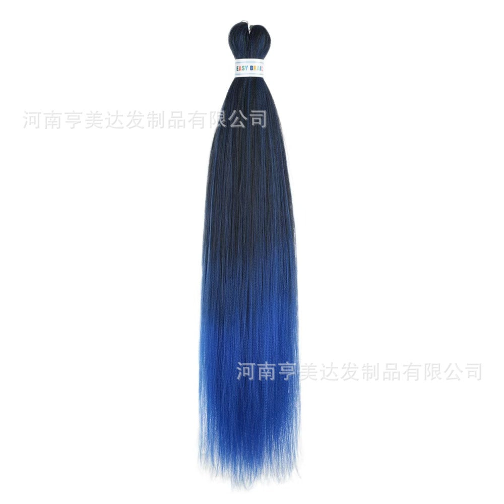 A EZ Color 26inch Women Chemical Fiber Long Straight Hair Large Easy Braided Hair Low Temperature Silk Long Straight Hair Wig