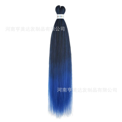 A EZ Color 26inch Women Chemical Fiber Long Straight Hair Large Easy Braided Hair Low Temperature Silk Long Straight Hair Wig
