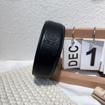 A French high-end sense retro leather letter headband stepping on the line pressing the edge wide edge going out headband heavy industry light luxury hair accessories women