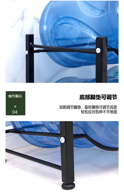 رف دلو بثلاث طبقات، صف واحد وصفين، لوضع دلو موزع المياه 