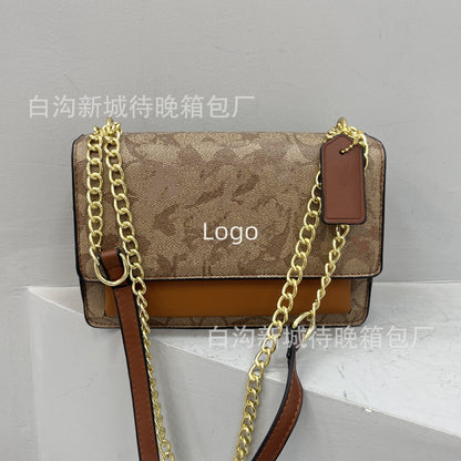 A cross-border bags chain old flower versatile new women's bags simple trend line foreign trade shoulder crossbody armpit women's bags - Mixbatch
