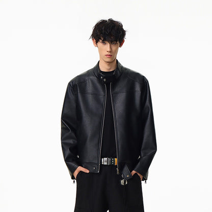 A men's leather jacket