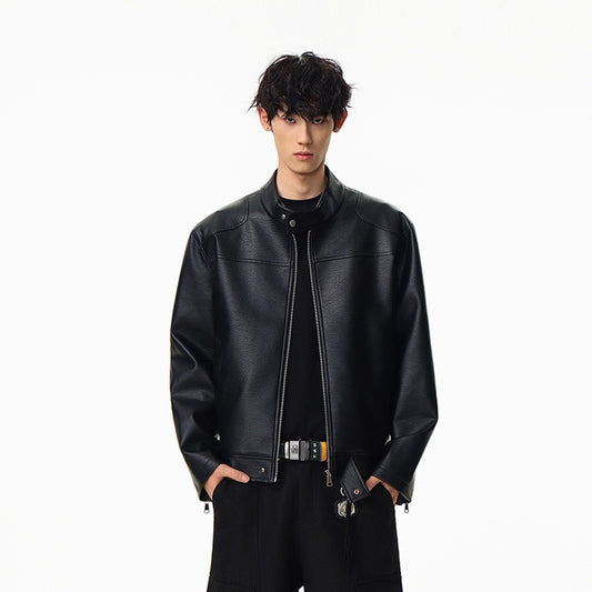 A men's leather jacket