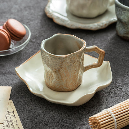 A creative ceramic cup and saucer
