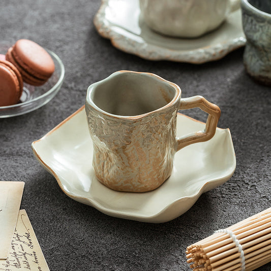 A creative ceramic cup and saucer