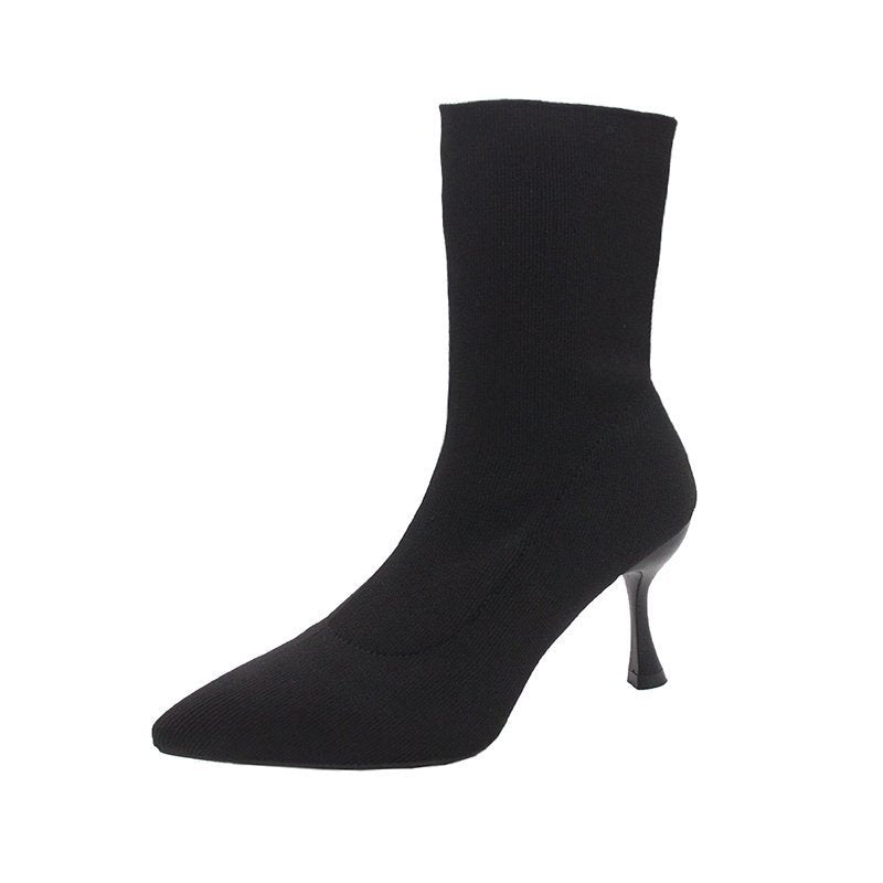 A women's sleeved stiletto boots