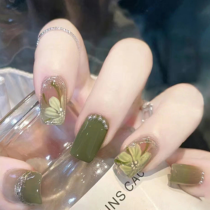 A Yi Yi Dance 30 pieces Handmade white moonlight cat eye manicure pieces Gentle temperament cat eye aurora wearing armor Xiaohongshu explosion - Mixbatch