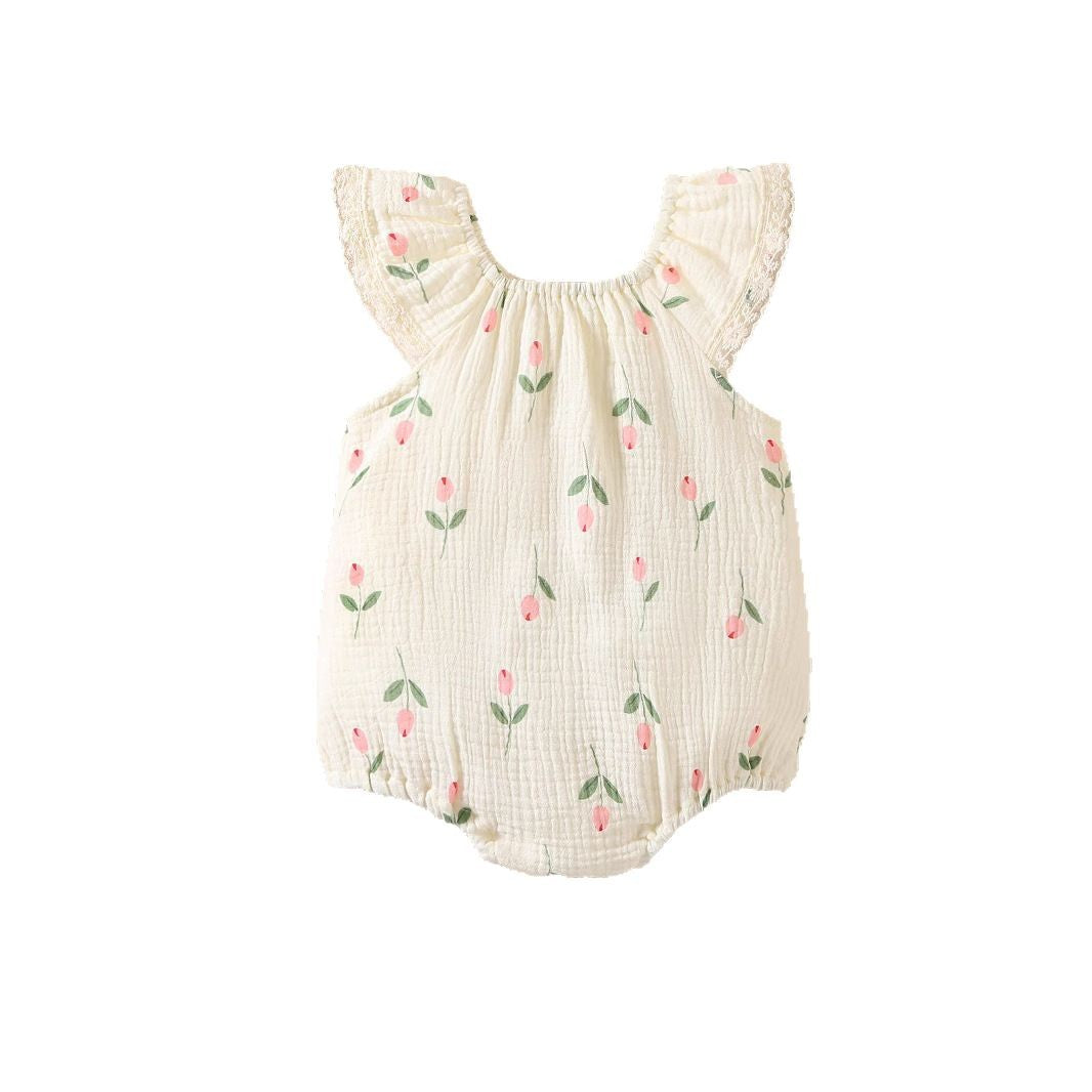 A baby summer clothes newborn clothes short sleeve baby onesie three-dimensional love baby clothes summer baby clothes