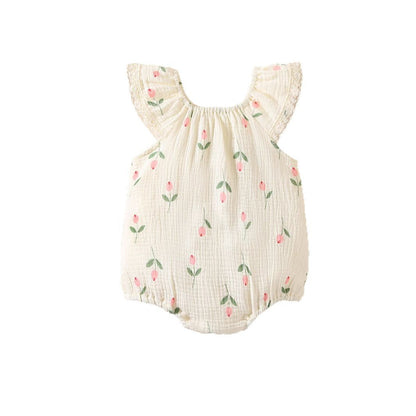 A baby summer clothes newborn clothes short sleeve baby onesie three-dimensional love baby clothes summer baby clothes