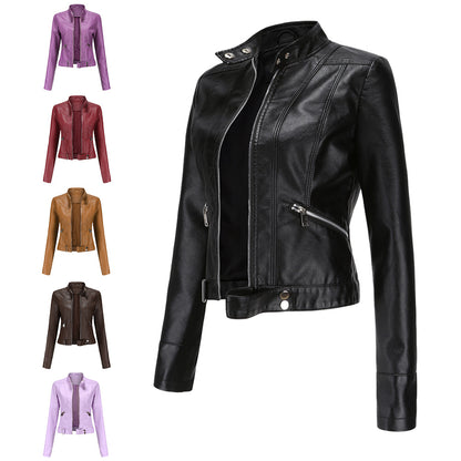 A women's leather jacket