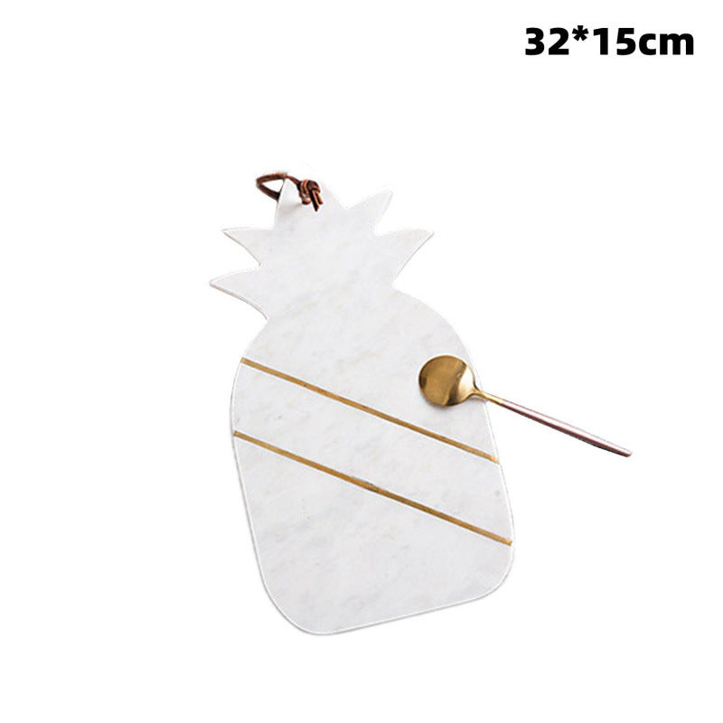 A Marble cutting board Chopping board Fruit plate Household cutting board Household panel Bread board Anti-mildew Dessert Pastry White