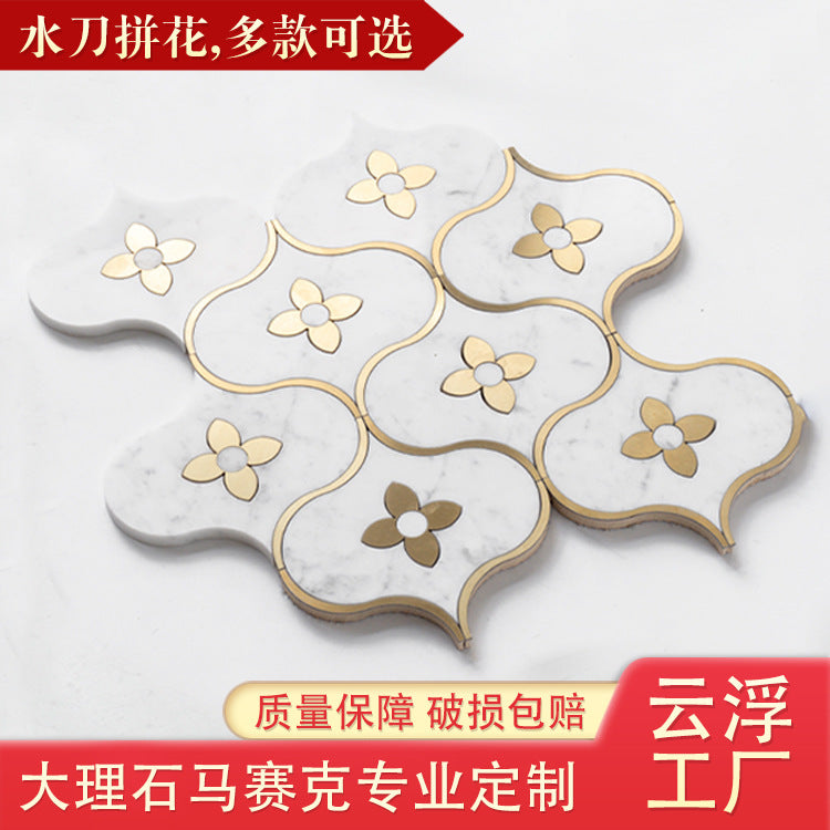 A natural marble shower room wall tiles