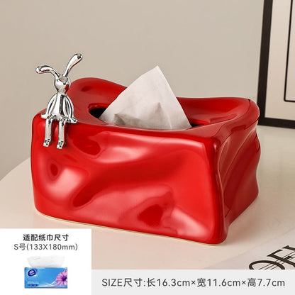 A ceramic tissue box decorative ornament